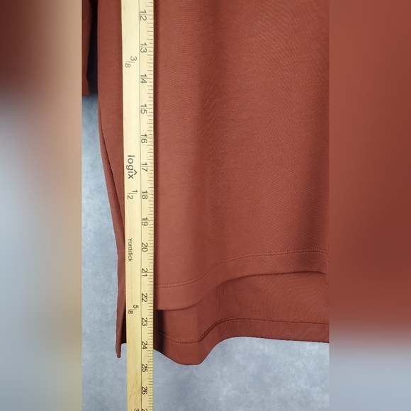 Athleta Hybrid Harlow Cotton Chocolate‎ Brown Short Sleeve Women's Tee Size SP - Picture 5 of 10